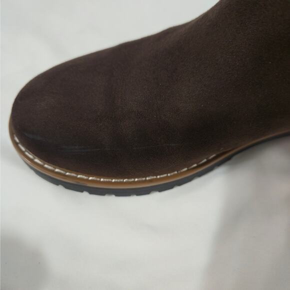Kensie Kayla Boots Womens 8.5 M Brown Suede Ankle Classic Chelsea Boho Casual - Picture 5 of 7